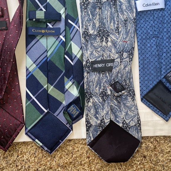 Designer Tie Collection 7 Ties Mostly SILK 3 inch wide Calvin Klein Beher Victor - Picture 5 of 5